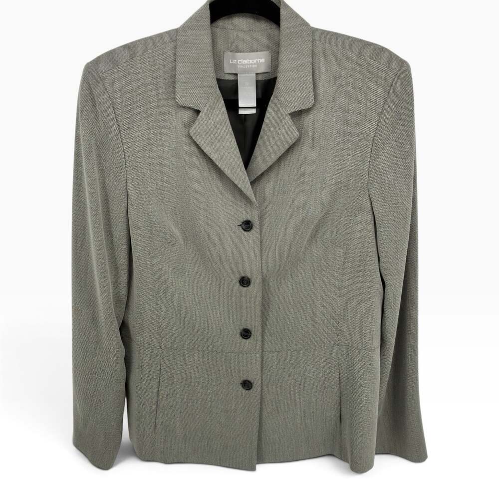 Liz Claiborne Collection Blazer Size 12 Shoulder Pads Vintage Style (CC)
